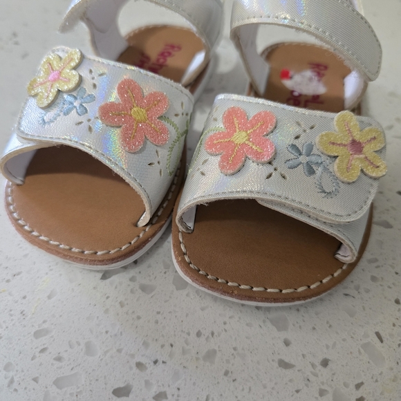 Rachel White Sandals with Floral Accents - Picture 6 of 6